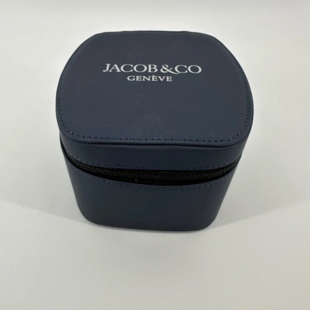 Jacob & Co. Genève Luxury Watch Travel Box - Navy Blue Leather Single Case NEW